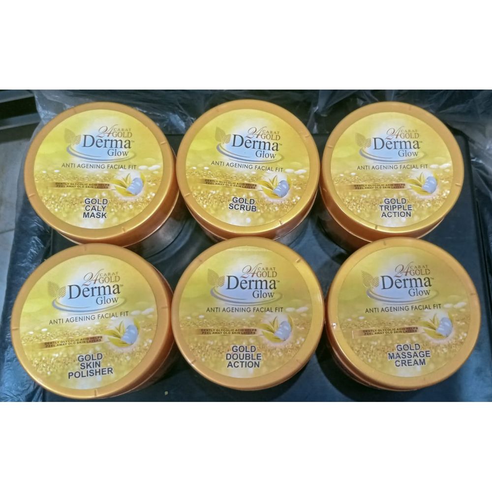 Derma Glow Gold Facial 24 K Gold Glow Professional 6Step Facial Kit 